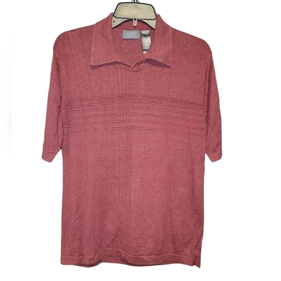 Crazy horse size medium short sleeve shirt, collar, maroon, ramie & rayon - Picture 1 of 6